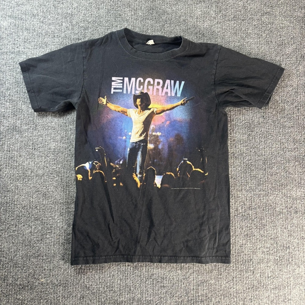 Tim McGraw Shirt Mens Small Black Emotional Traffic Tour Graphic Tee Concert‎